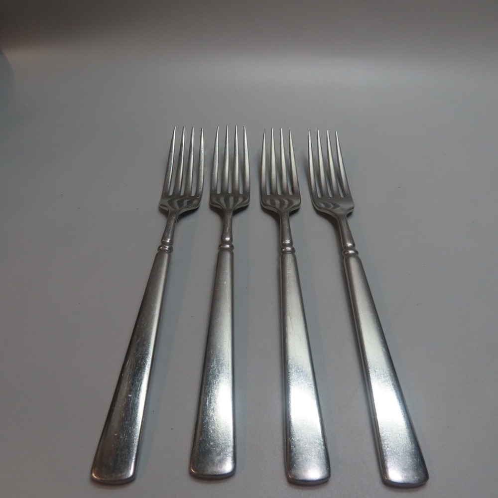 Oneida CUBE‎ EASTON Glossy Dinner Fork Stainless Flatware Set of 4